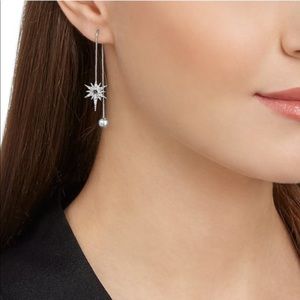 Swarovski sterling silver crystal pearl earrings